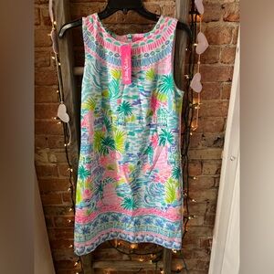 NWT- Lilly Pulitzer Pink and Blue Tropical Dress